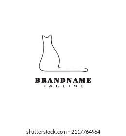 icono del diseño de dibujos animados del logo del gato ilustración del vector aislado negro
