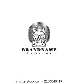 Katzenlogo-Zeichentrickvorlage schwarz, moderne einzelne Vektorgrafik