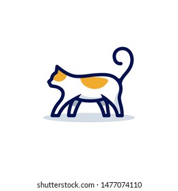 cat logo cartoon mascot illustration character icon vector 