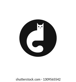 cat logo circle vector