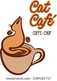 A cat Logo for a Coffee shop