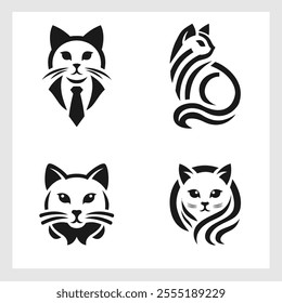 cat logo collection, symbols, icons