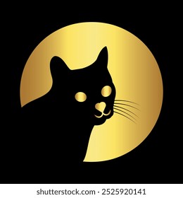 Cat Logo combine with letter O vector template