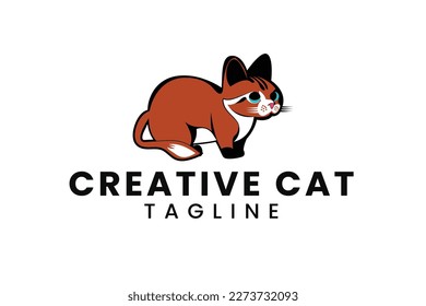 cat logo, creative cat, cat illustration, minimal cat, creative , logo design