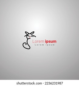 Cat logo design concept with color text