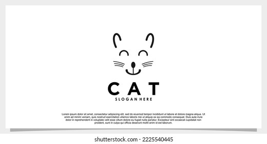 cat logo design with illustration concept