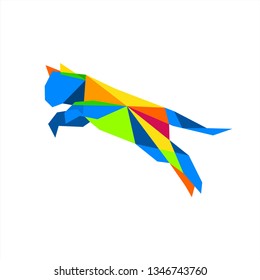 cat logo design inspiration . polygon cat . pop art . wpap . logo template