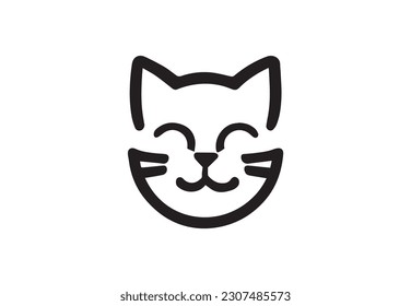 cat logo design isolated  on white