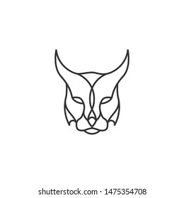 Cat logo design in line art style