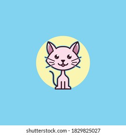 cat logo design modern cartoon and simple character