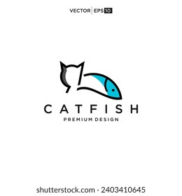 cat logo design. pet care negative space style concept element symbol vector icon illustration