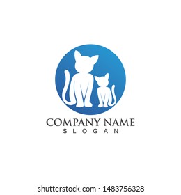 Cat logo design pet logotype vector image