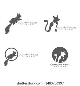 Cat logo design pet logotype vector image