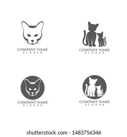 Cat logo design pet logotype vector image