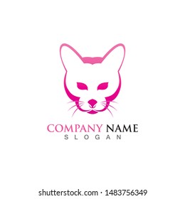 Cat logo design pet logotype vector image