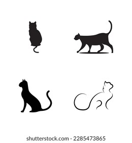 Cat logo design pet logotype vector image