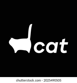 Cat logo design, silhouette vector graphic