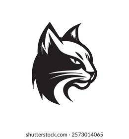 cat logo design, cat silhouette logo vector template	