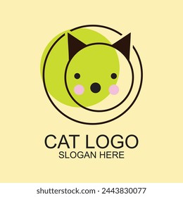 Diseño de logotipo de gato concepto simple Vector Premium