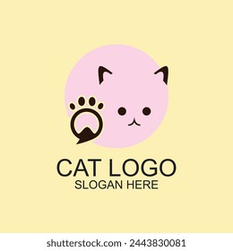 Cat logo design simple concept Premium Vector