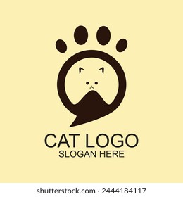 Diseño del logotipo del gato concepto simple Vector de Premium