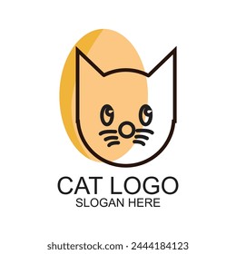 Cat logo design simple concept Premium Vector