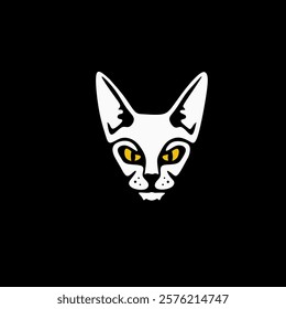 Cat logo design simple and elegant