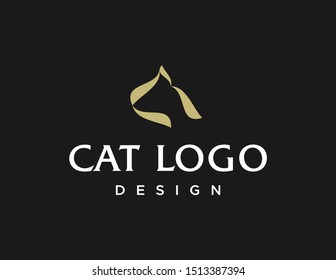 Cat logo design. Simple modern logo vector. Flat style symbol.