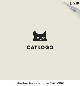 Diseño del logotipo del gato. Plantilla de logotipo de Cat. Diseño moderno. Logo plano.  Ilustración vectorial