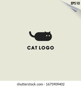 Diseño del logotipo del gato. Plantilla de logotipo de Cat. Diseño moderno. Logo plano.  Ilustración vectorial