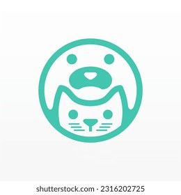 Cat logo design template. Unique animal logo design concept