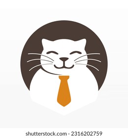 Cat logo design template. Unique animal logo design concept