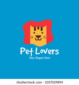 cat Logo Design Template. Vector Illustration. Pet shop logo, animal goods store, pet food logo brand design. 
Pet center insignia. Kid shop logo.