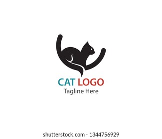 Cat logo design template vector illustration