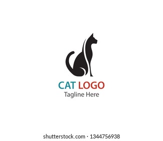 Cat logo design template vector illustration