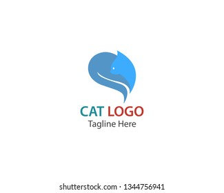 Cat logo design template vector illustration