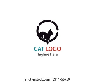 Cat logo design template vector illustration