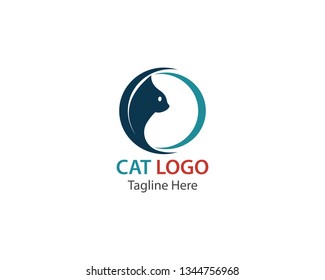 Cat logo design template vector illustration