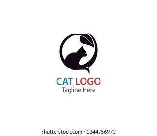 Cat logo design template vector illustration