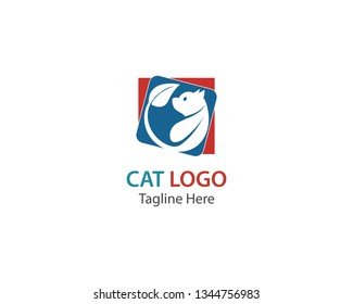 Cat logo design template vector illustration