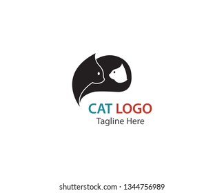 Cat logo design template vector illustration