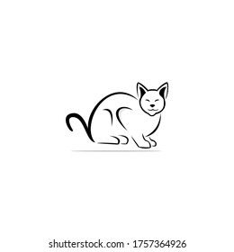 cat logo design template vector