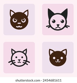Cat logo design template vector