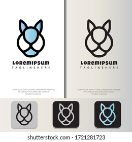 Cat logo design templates.Hipster, modern minimalist, and simple elegant design.