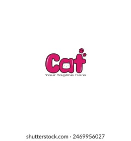 Cat logo design vector graphics