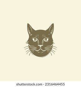 Ilustración vectorial de diseño de logotipo de gato