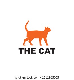 Cat logo design vector template