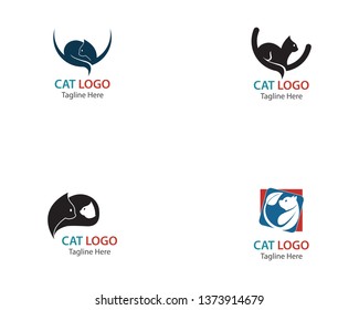 Cat logo design vector template