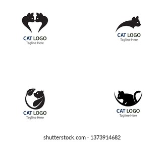 Cat logo design vector template