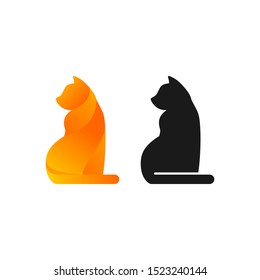 Cat Logo design vector template. Home pets care veterinary clinic Logotype concept icon